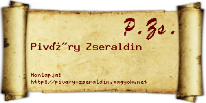 Piváry Zseraldin névjegykártya